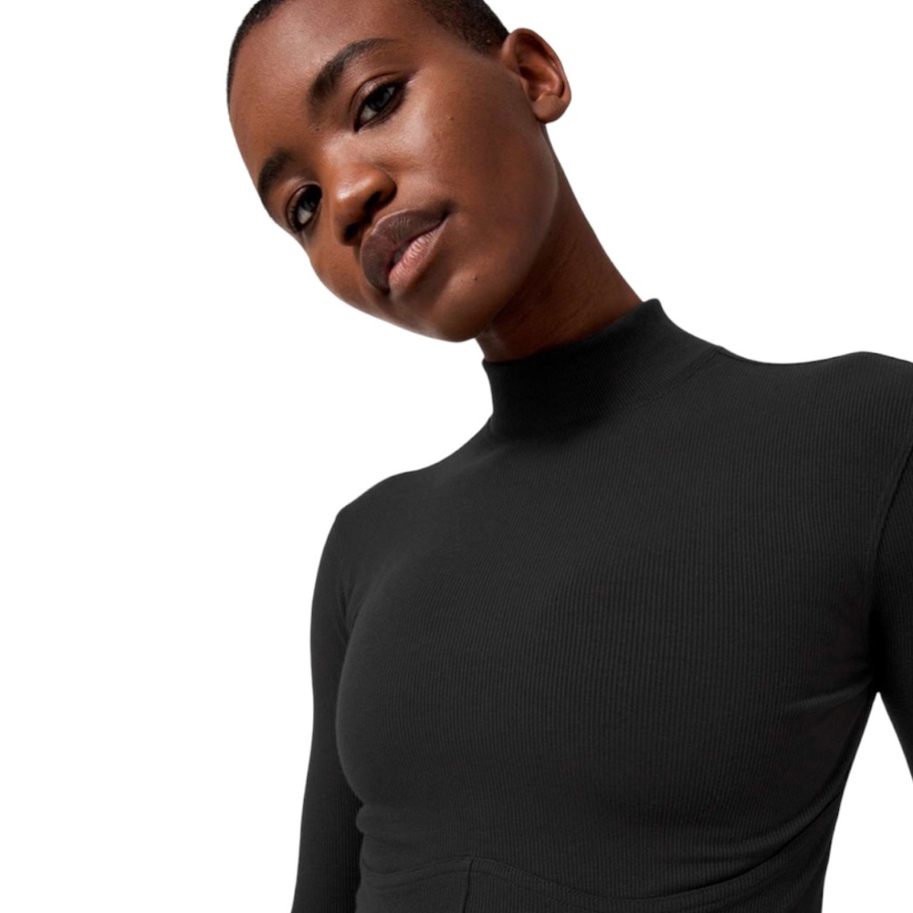 Lululemon LA Turtleneck Long Sleeve Black - cropped rib LS